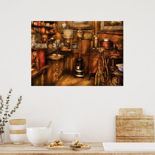 Dentist - het bureau van de tandarts + poster (Keuken)