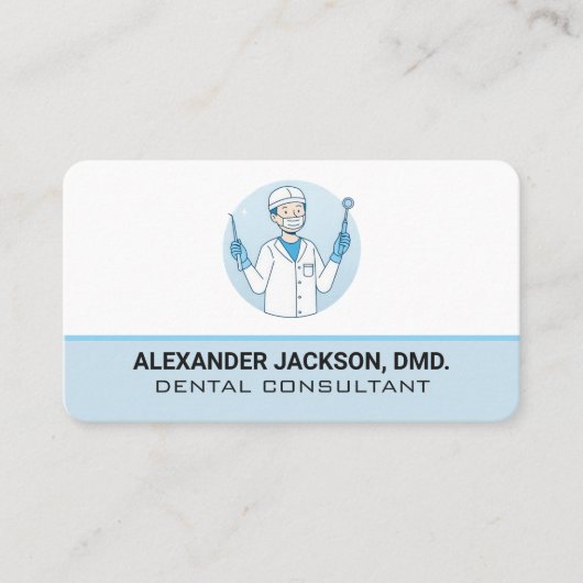 Dentist Holding Tools Visitekaartje (Voorkant)