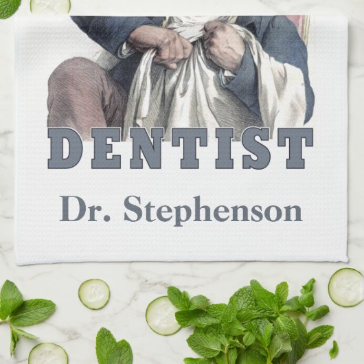 DENTIST humor aangepaste monogram handdoek (Gevouwen)