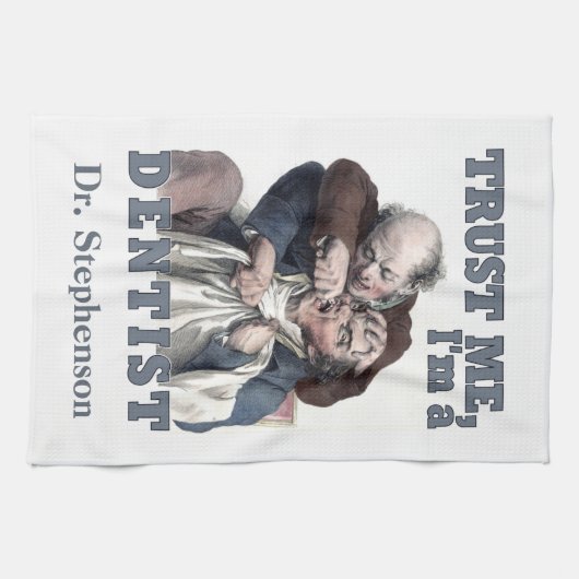 DENTIST humor aangepaste monogram handdoek (Horizontaal)