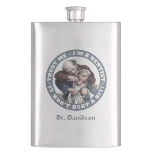 DENTIST humor aangepaste monogram kolf Heupfles