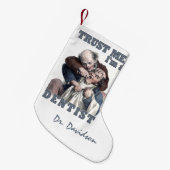 DENTIST humor, aangepaste naam kerstvoorraad Kleine Kerstsok (Voorkant (Hangend))