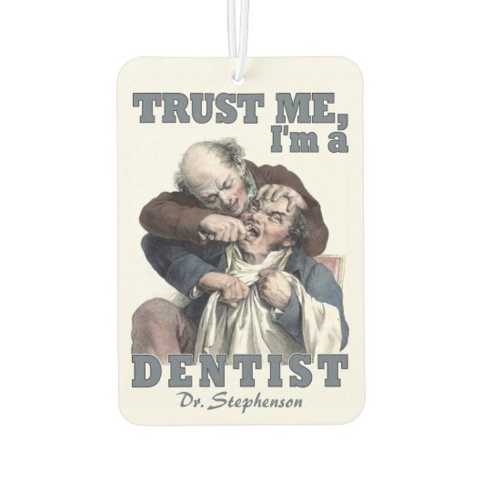 DENTIST humor aangepaste naam luchtverfrisser (Achterkant)