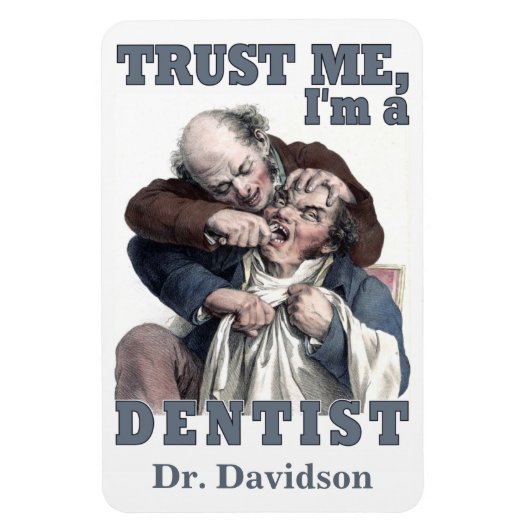 DENTIST humor aangepaste naam magneet (Verticaal)