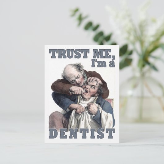 DENTIST humor briefkaart (Staand voorkant)