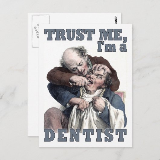 DENTIST humor briefkaart (Voorkant / Achterkant)