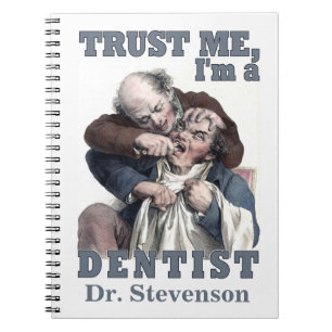 DENTIST humor custom monogram notebook Notitieboek