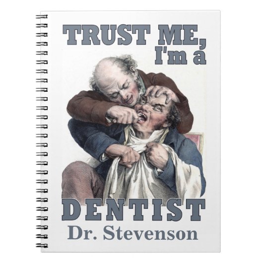 DENTIST humor custom monogram notebook Notitieboek (Voorkant)