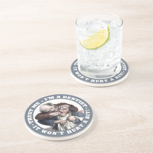 DENTIST humor zandsteen onderzetter (Zijkant)