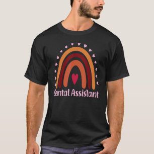 Dentist Hygienist Leopard Boho Rainbow Dental Assi T-shirt
