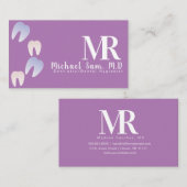 Dentist Hygienist MD Ombre Tooth Logo Business Visitekaartje (Voorkant / Achterkant)