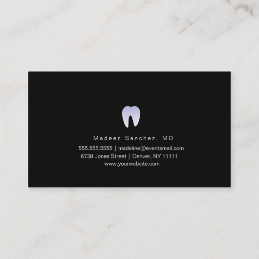 Dentist Hygienist Ombre Tooth Logo Patroon Visitekaartje (Achterkant)