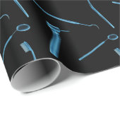 Dentist Hygienist Xray Dental Instruments Black Cadeaupapier (Rol Hoek)