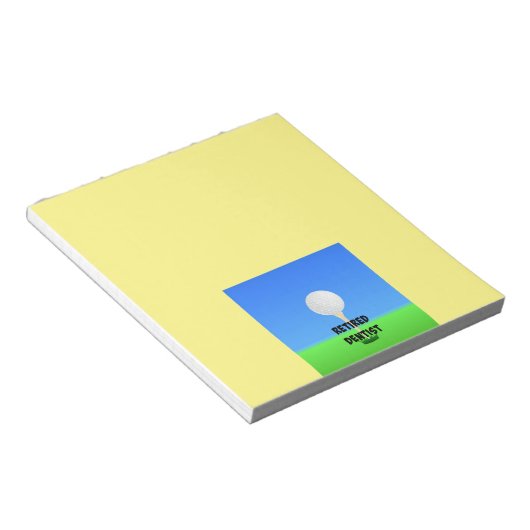 Dentist in ruste - Golfbal op T-shirt Notitieblok (Schuin)