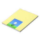 Dentist in ruste - Golfbal op T-shirt Notitieblok (Linkerzijde)