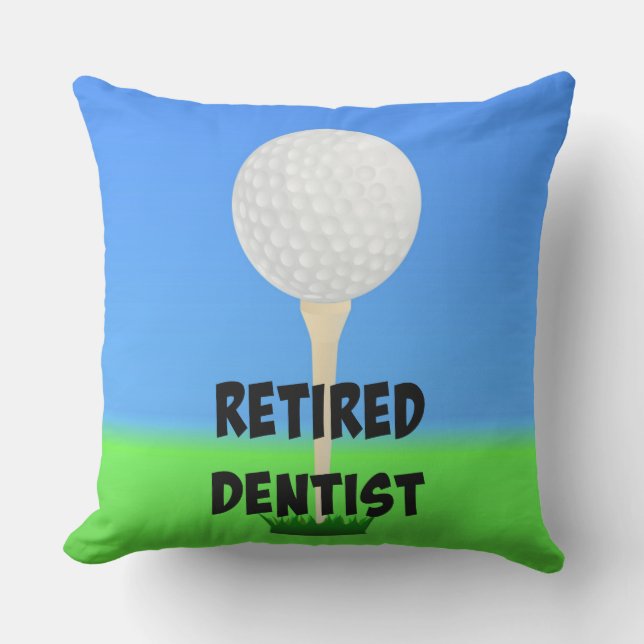 Dentist in ruste - Golfontwerp Buitenkussen (Voorkant)