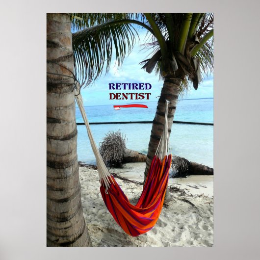 Dentist in ruste, Hammock onder Palm Trees Poster (Voorkant)