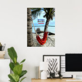 Dentist in ruste, Hammock onder Palm Trees Poster (Thuiskantoor)