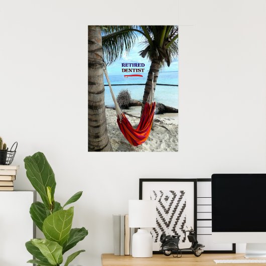 Dentist in ruste, Hammock onder Palm Trees Poster (Thuiskantoor)