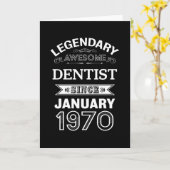 Dentist January 1970 50th Birthday Gift Kaart (Gele Bloem)