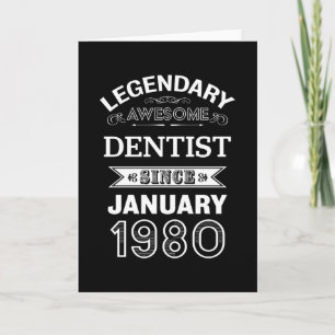 Dentist January 1980 40th Birthday Gift Kaart