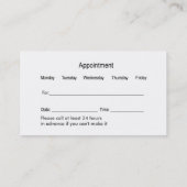 Dentist Kantoor Afsprakenkaartje (Achterkant)