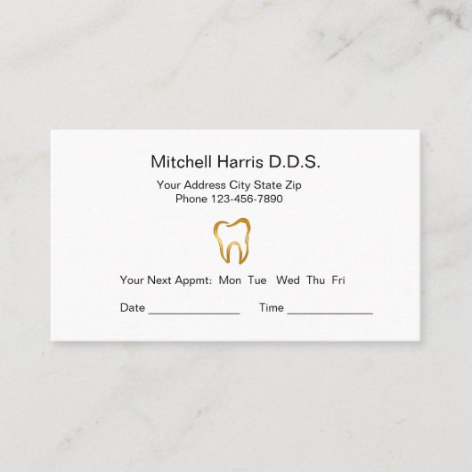 Dentist Kantoor Appointkaarten Afsprakenkaartje (Voorkant)