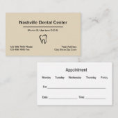 Dentist Kantoor Appointment Combinatie Visitekaartje (Voorkant / Achterkant)