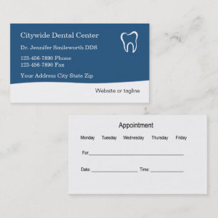 Dentist Kantoor Appointment Visitekaartjes Afsprakenkaartje