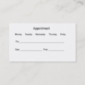 Dentist Kantoor Appointment Visitekaartjes Afsprakenkaartje (Achterkant)