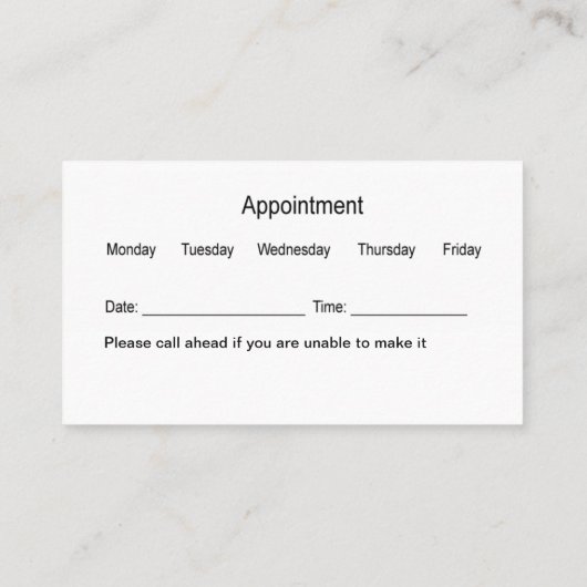 Dentist Kantoor Benoeming Herinneringen Visitekaar Visitekaartje (Achterkant)