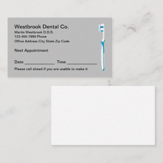 Dentist Kantoor Benoeming Herinneringen Visitekaar Visitekaartje (Voorkant / Achterkant)