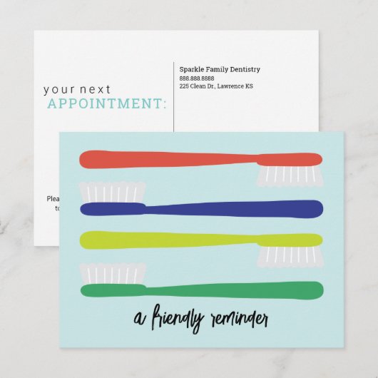 Dentist Kantoor Benoeming Herinneringsherinnering  Briefkaart (Voorkant / Achterkant)