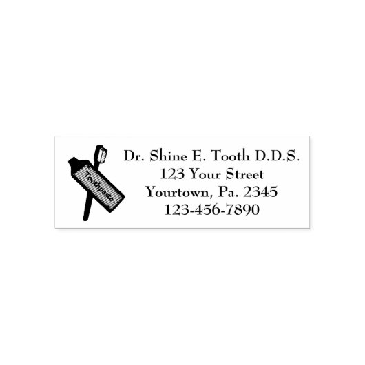 Dentist Kantoor Custom Self-Inking Rubber Stamp Zelfinktende Stempel (Design)