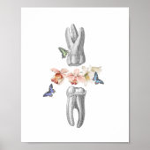Dentist Kantoor Decor Tooth Anatomal Collage Poster (Voorkant)