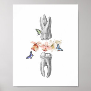 Dentist Kantoor Decor Tooth Anatomal Collage Poster