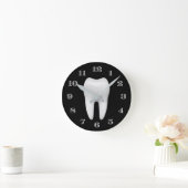 Dentist Kantoor Dental Care White Tooth Plain Blac Ronde Klok (Huis)
