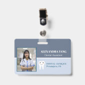 Dentist Kantoor medewerker, tandheelkundige assist Badge (Front with Clip)
