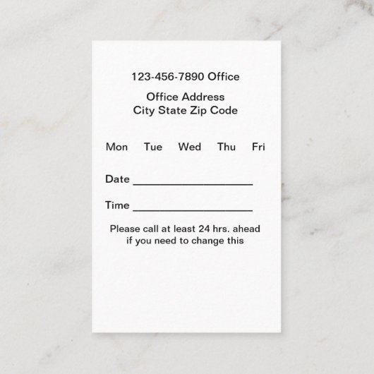 Dentist Kantoor Moderne benoemingskaarten Afsprakenkaartje (Achterkant)