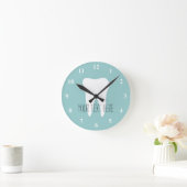 Dentist kantoor muurklok met tand-logo ronde klok (Huis)