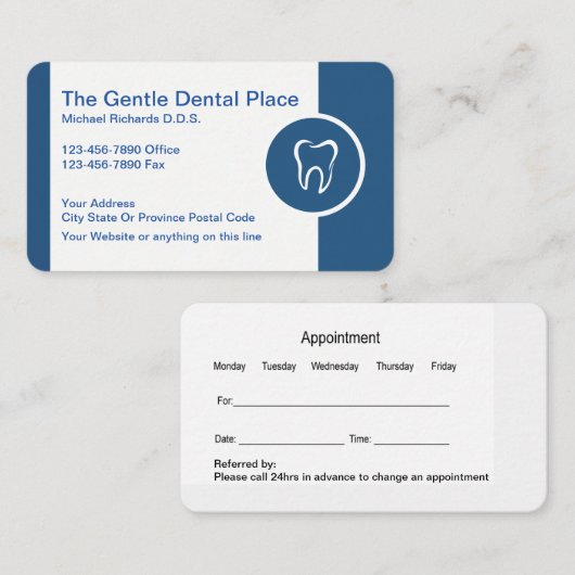 Dentist Kantoor Nieuwe Visitekaartjes Aanbevelingskaartje (Voorkant / Achterkant)