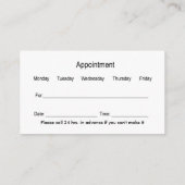 Dentist Kantoor Professional-visitekaartjes Afsprakenkaartje (Achterkant)