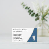 Dentist Kantoor Realistic Tooth Theme Visitekaartj Visitekaartje (Staand voorkant)
