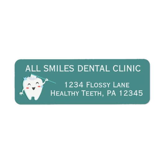 Dentist Kantoor Return Address Labels (Voorkant)