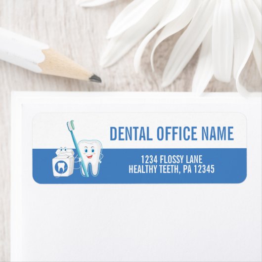 Dentist Kantoor Return Address Labels (Insitu)