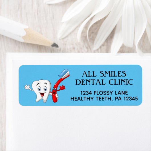 Dentist Kantoor Return Address Labels (Insitu)