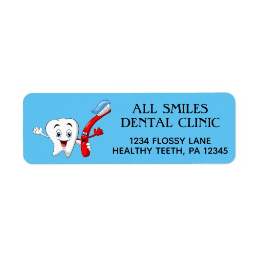Dentist Kantoor Return Address Labels (Voorkant)