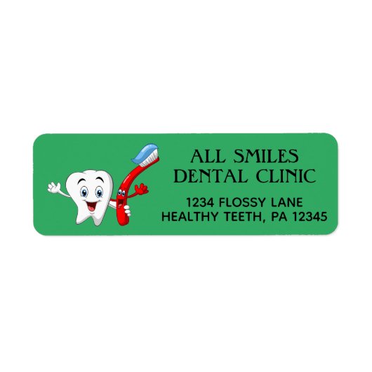 Dentist Kantoor Return Address Labels (Voorkant)