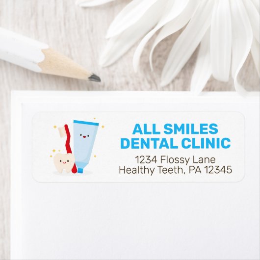 Dentist Kantoor Return Address Labels (Insitu)