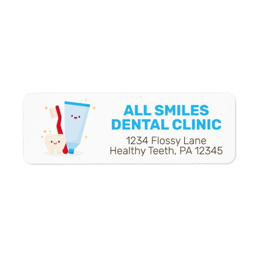 Dentist Kantoor Return Address Labels (Voorkant)